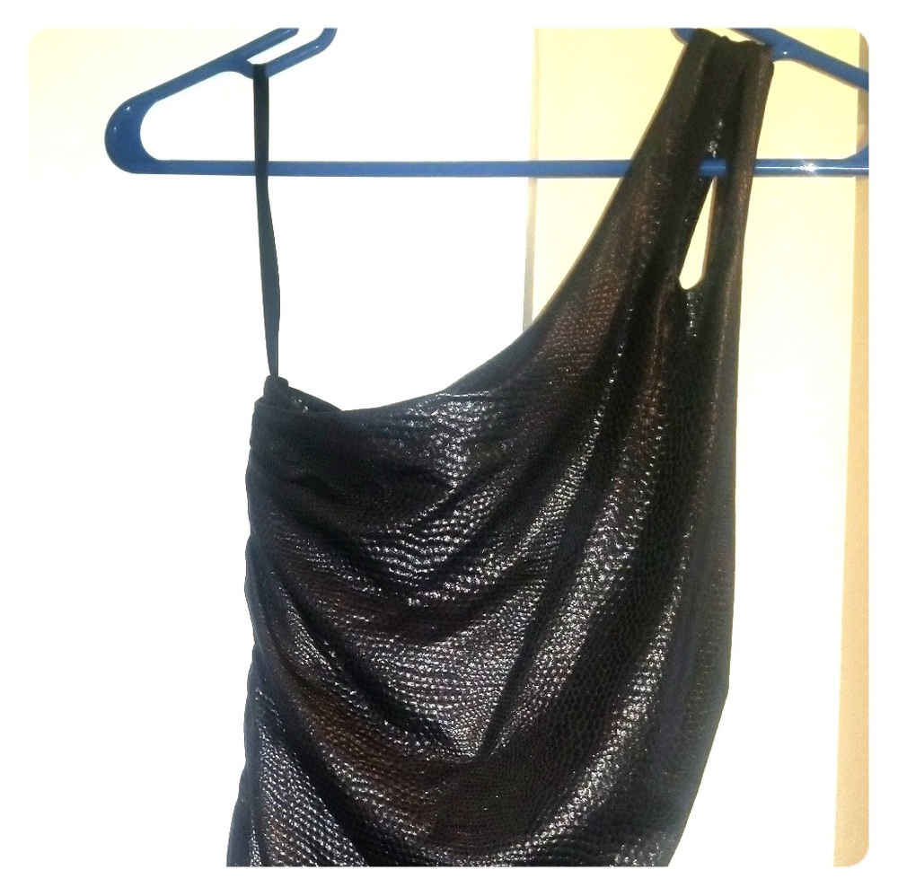 Bebe-one shoulder strap mini dress